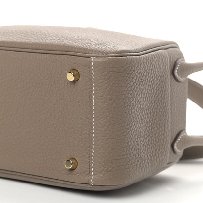 Hermes Taurillon Clemence Mini Lindy 20 Etoupe 7 of 9
