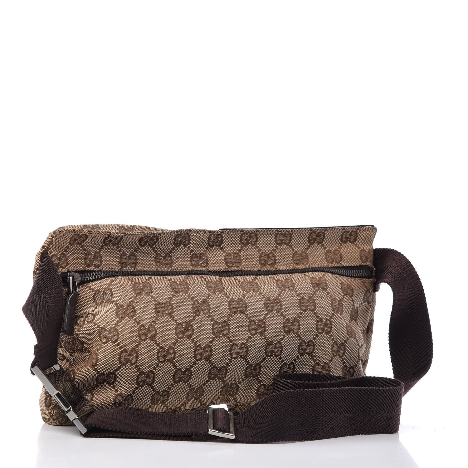 Gucci GG Monogram Double Pocket Belt Bag Dark Brown 3 of 11