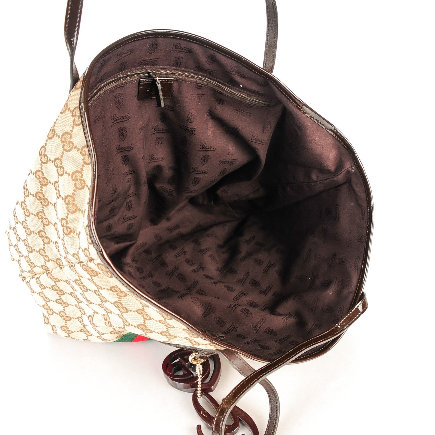 Gucci Monogram Web Large Jolie Tote Brown 5 of 7