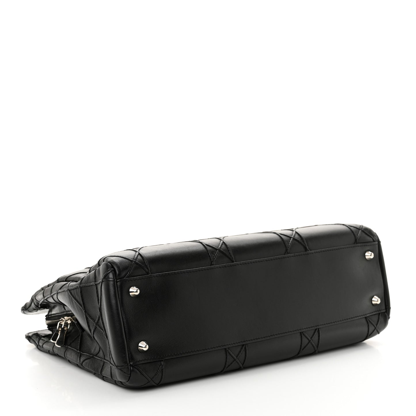 Lambskin Macrocannage Granville Tote Black