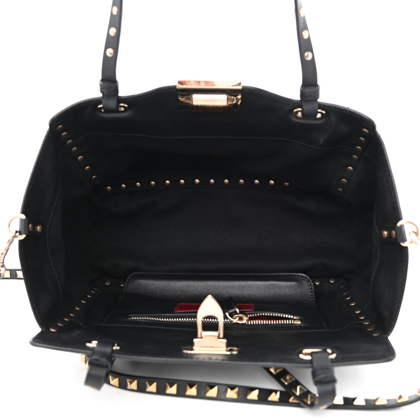 Vitello Small Rockstud Tote Black