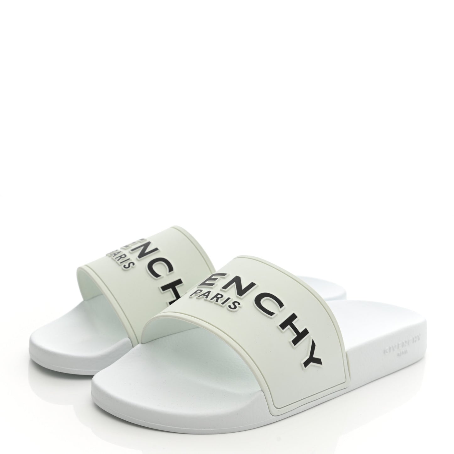 Rubber Logo Pool Slide Sandals 40 White