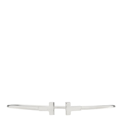 Tiffany 18K White Gold Narrow T Wire Bracelet 1 of 3