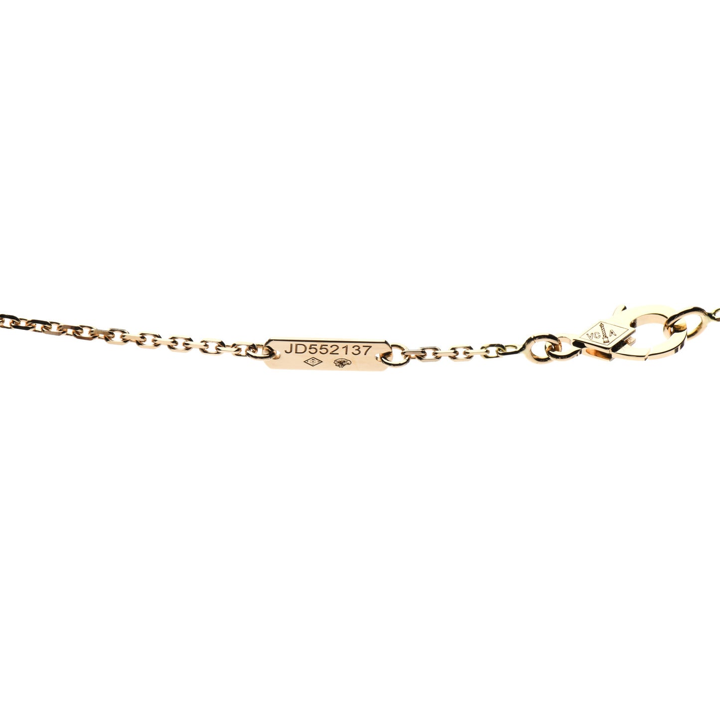 18K Yellow Gold Mother of Pearl Vintage Alhambra Pendant Necklace