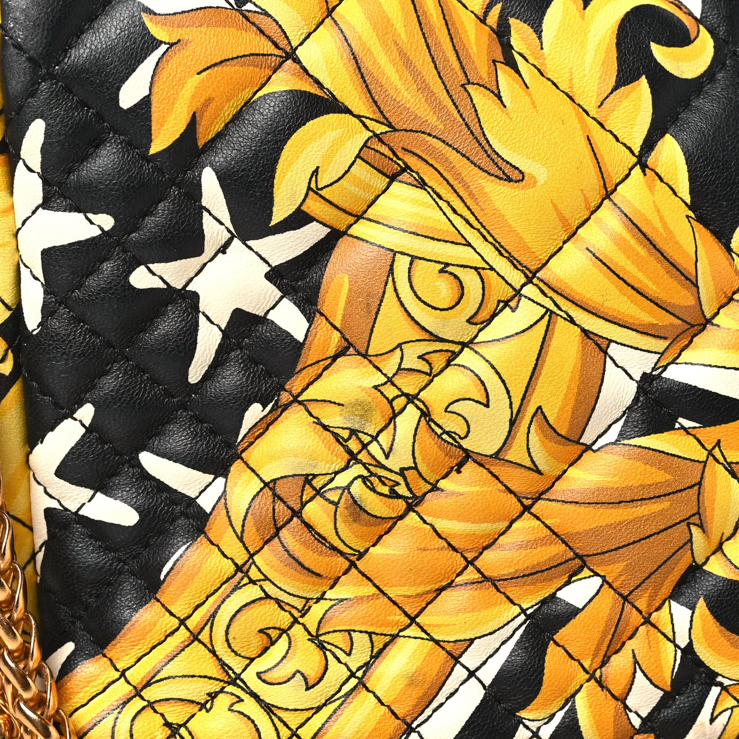Nappa Barocco Printed Icon Shoulder Bag Black Gold