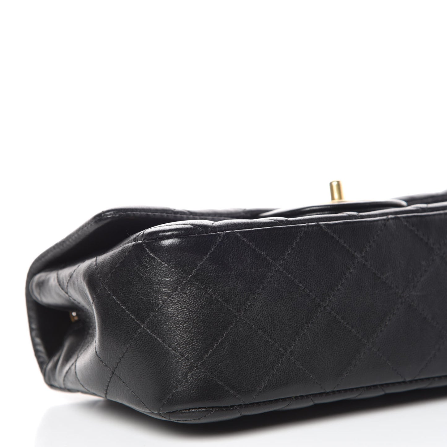 Lambskin Quilted Studded Mini Rectangular Flap Black