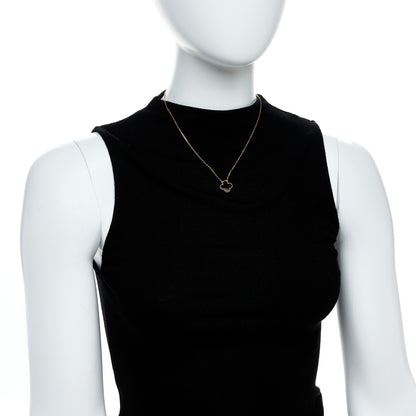 Van Cleef & Arpels 18K Yellow Gold Black Onyx Vintage Alhambra Pendant Necklace 2 of 6