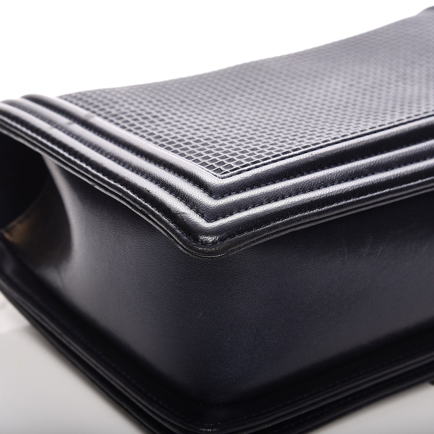 Lambskin Embossed New Medium Boy Cube Flap Navy