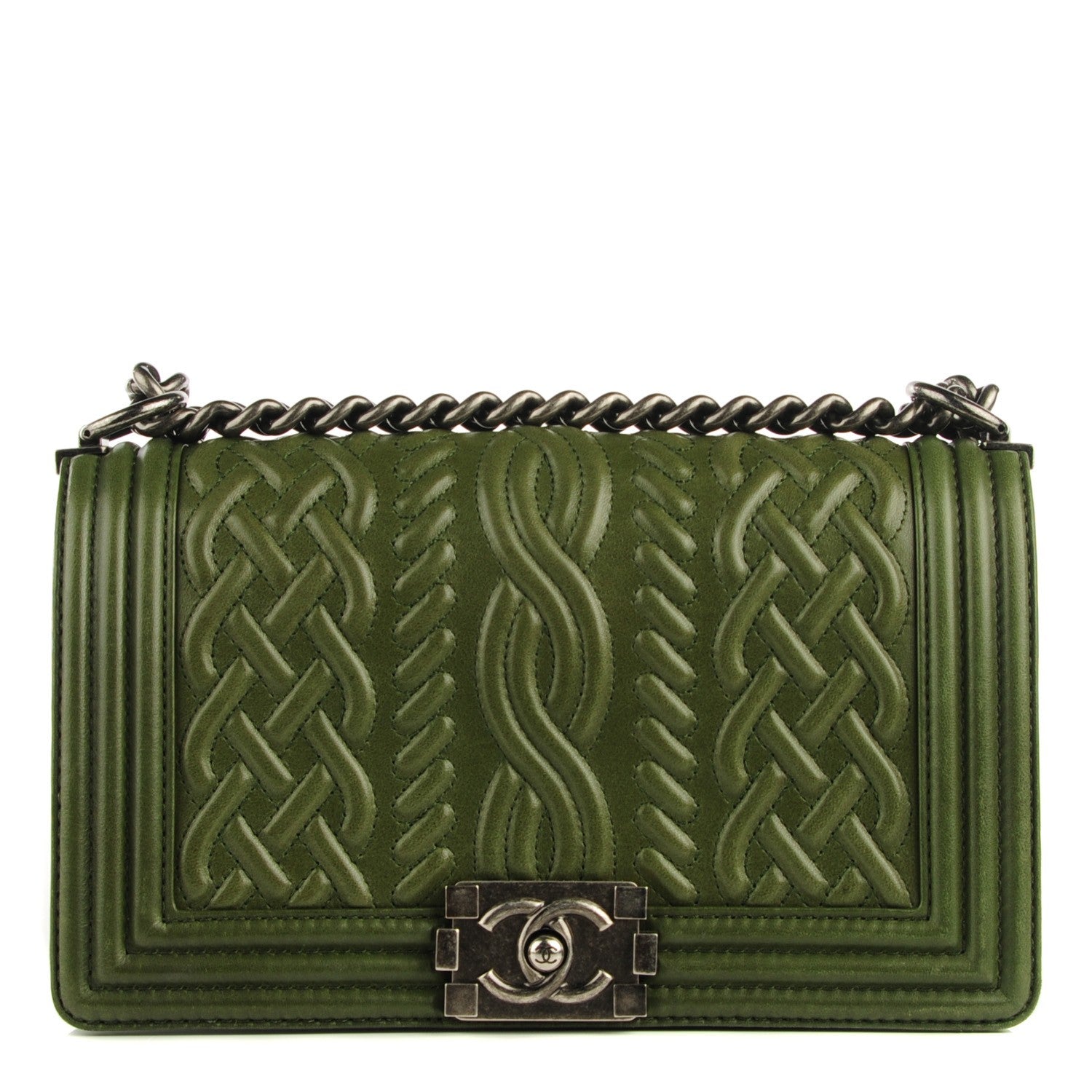 Chanel Lambskin Medium Celtic Boy Flap Green 1 of 9