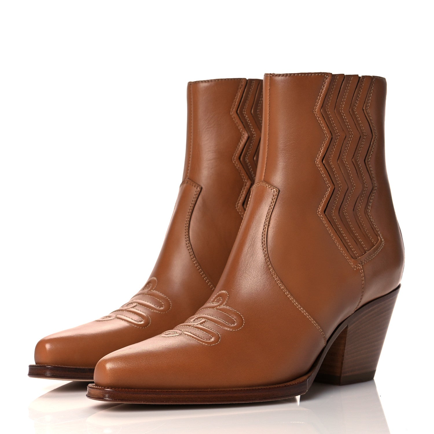 Hermes Calfskin Womens Vegas Ankle Boot 38 Naturel 3 of 9
