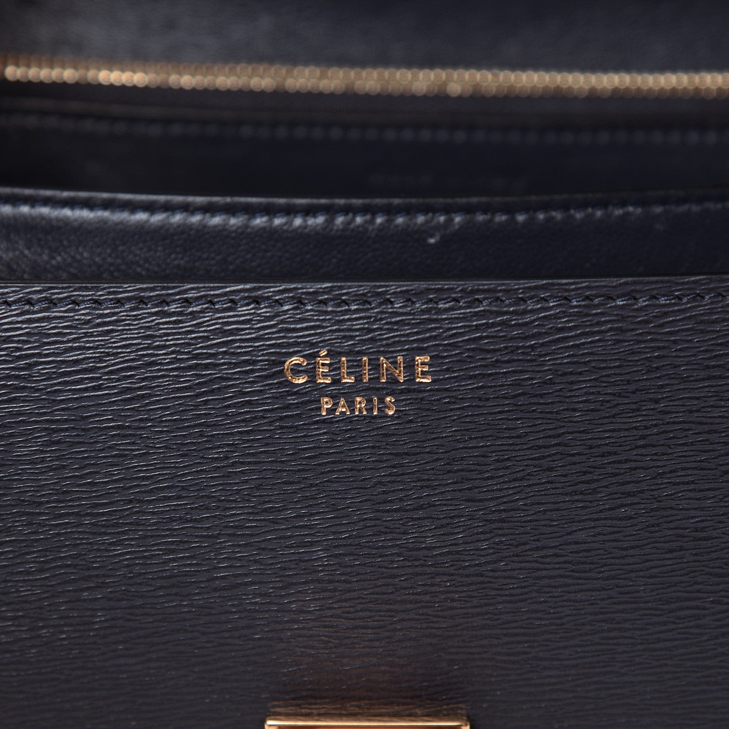 Celine Liege Calfskin Medium Classic Box Flap Bag Dark Blue 6 of 14