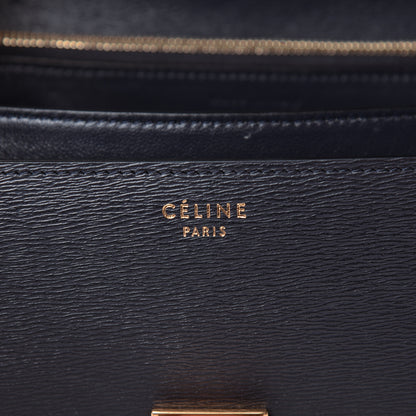 Celine Liege Calfskin Medium Classic Box Flap Bag Dark Blue 6 of 14