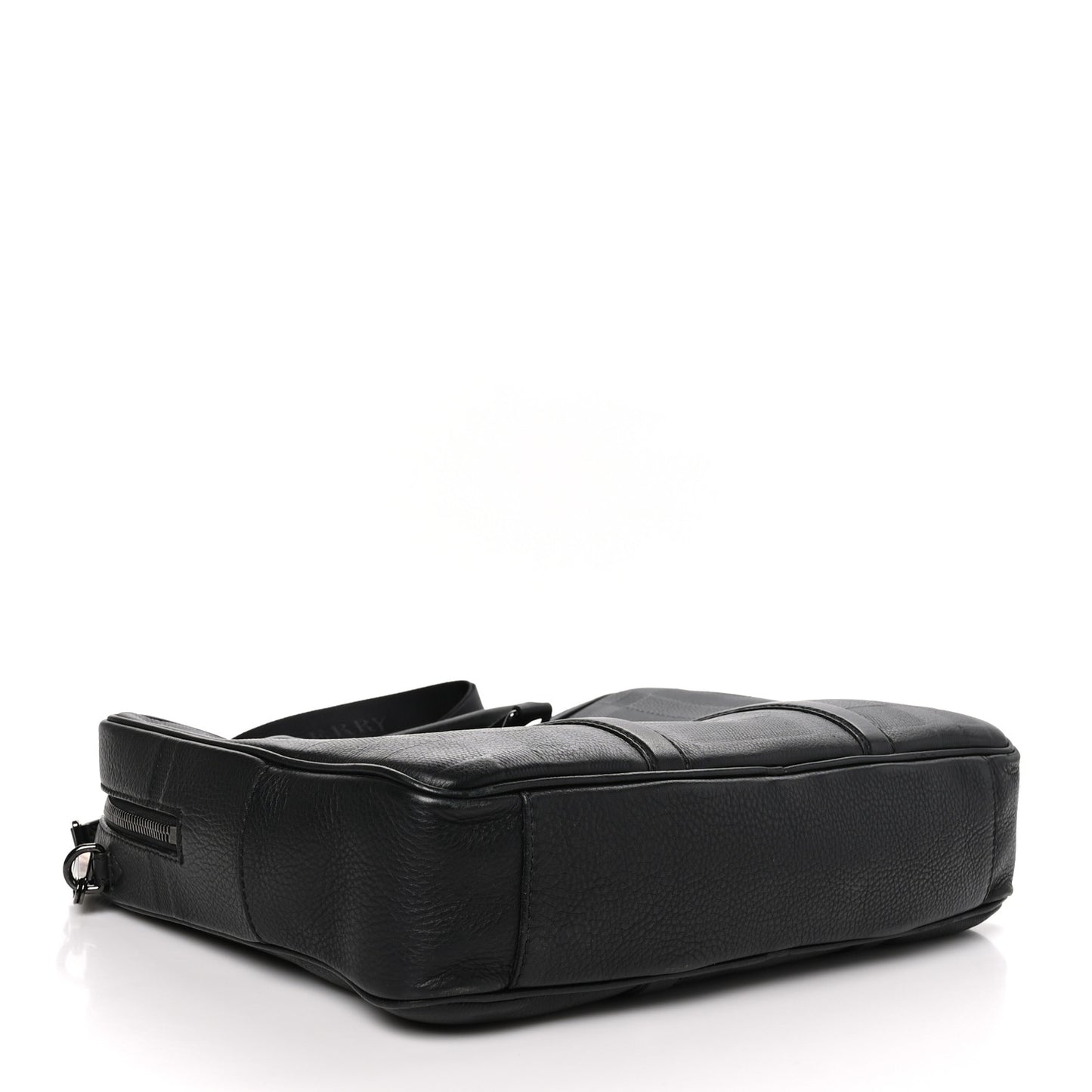 Heritage Grain Check Embossed Briefcase Black