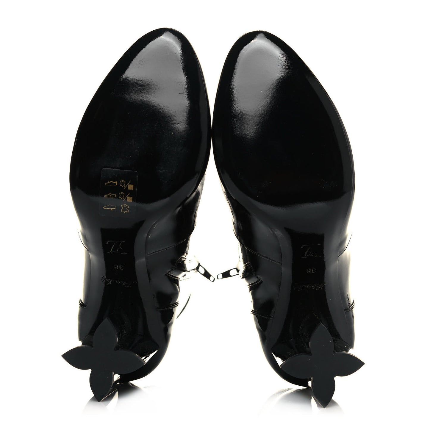 Patent Silhouette Ankle Boots 38 Black