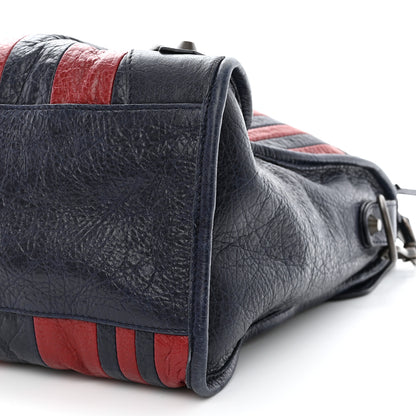 Balenciaga Cuir Arena Striped Classic Hardware City Bleu Nuit Rouge 10 of 12