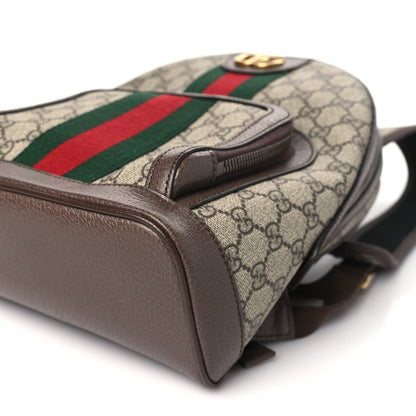 Gucci GG Supreme Monogram Calfskin Web Small Ophidia Day BackpacK Beige Ebony New Acero 10 of 10