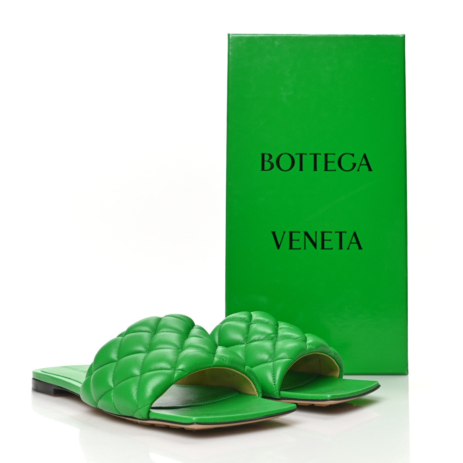 Bottega Veneta Nappa Matelasse Padded Flat Sandals 39.5 Parakeet 8 of 8