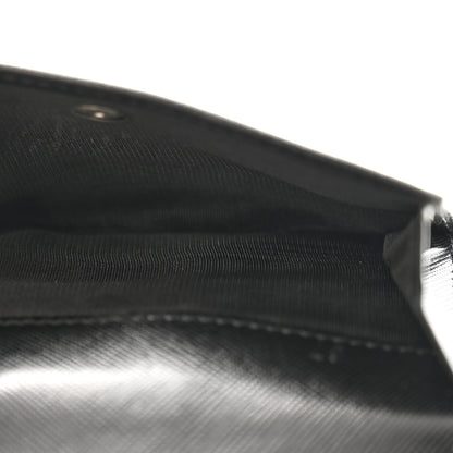 Prada Saffiano Tri-Fold Compact Wallet Black 6 of 11
