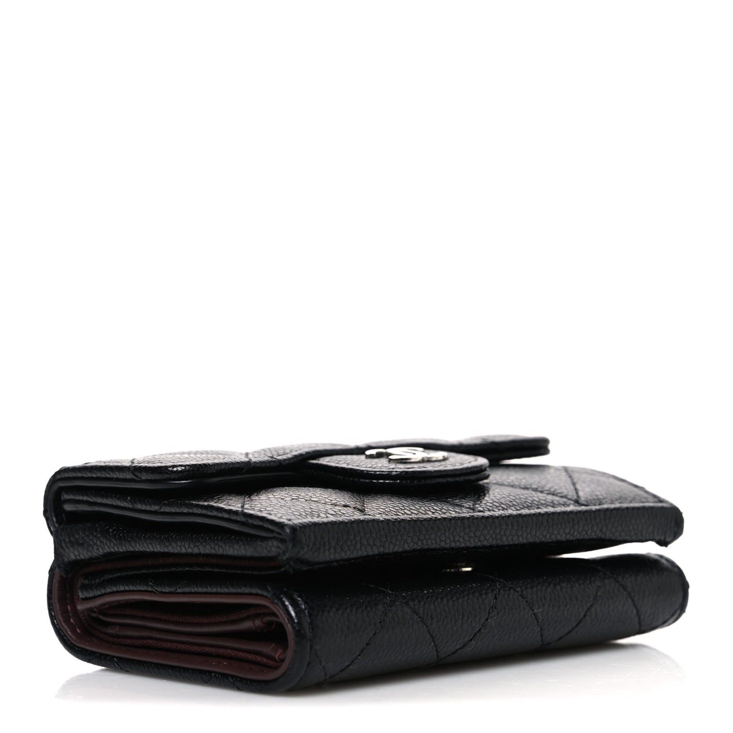 Caviar Quilted Double Flap Wallet Black