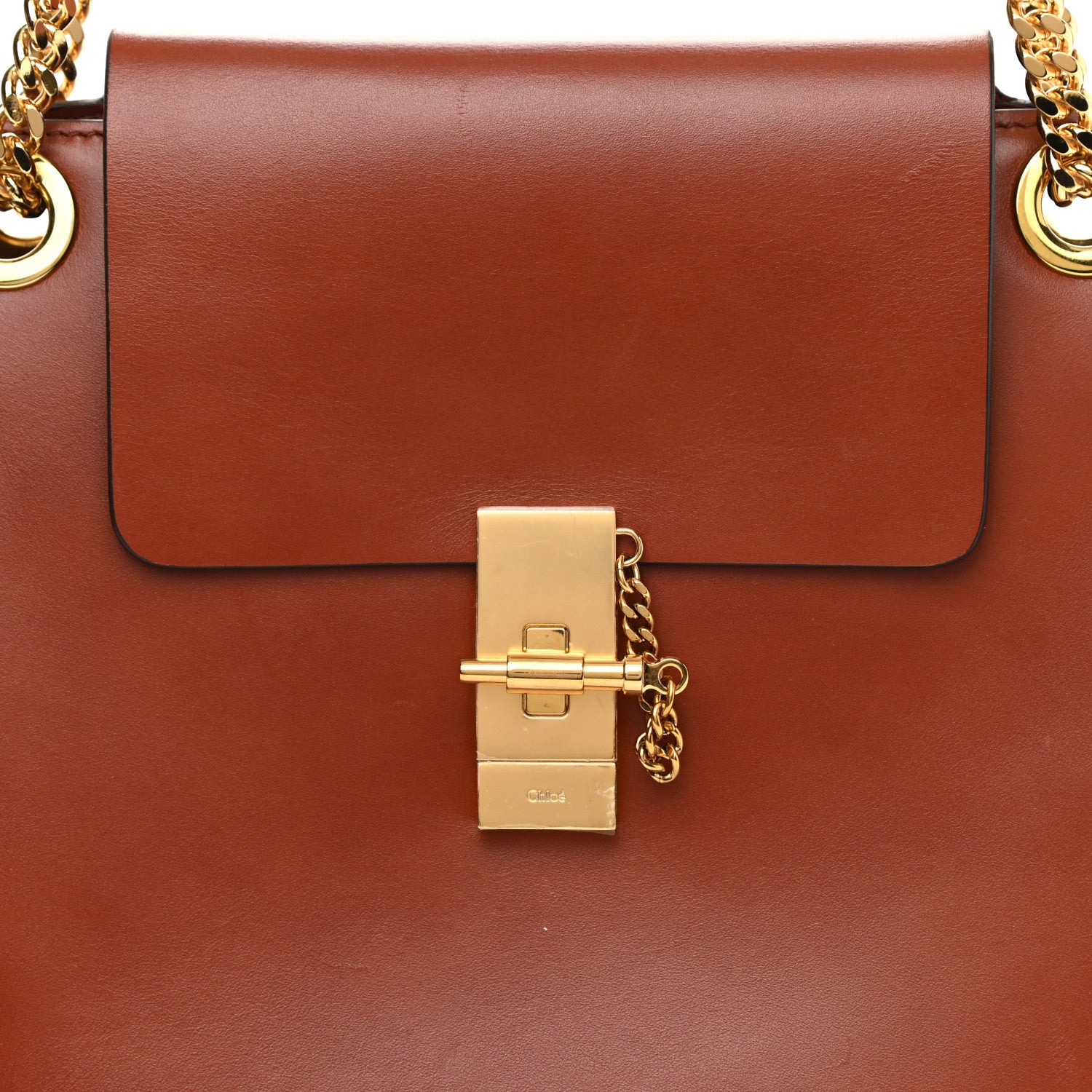 Chloe Shiny Calfskin Medium Annie Shoulder Bag Whiskey 8 of 12