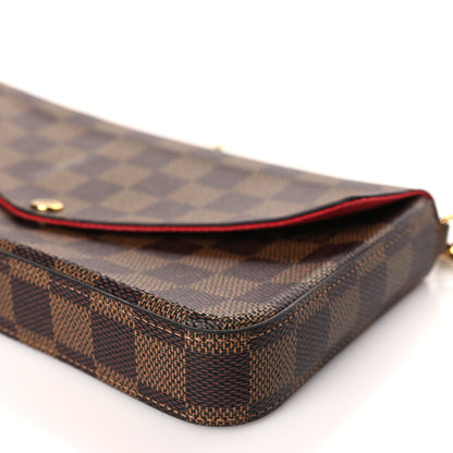 Louis Vuitton Damier Ebene Pochette Felicie Chain Wallet 8 of 9