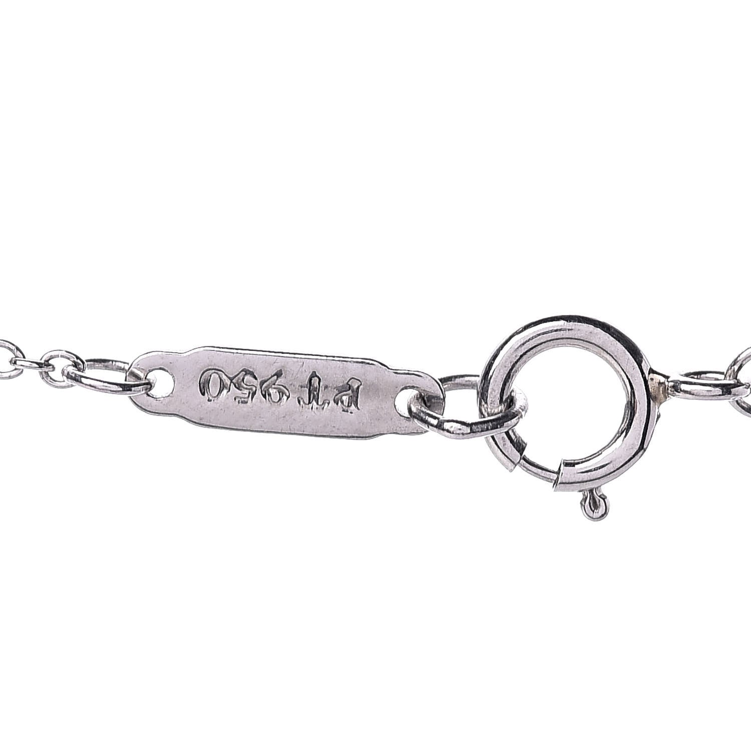 Tiffany Platinum Diamond Horseshoe Pendant Necklace 5 of 6