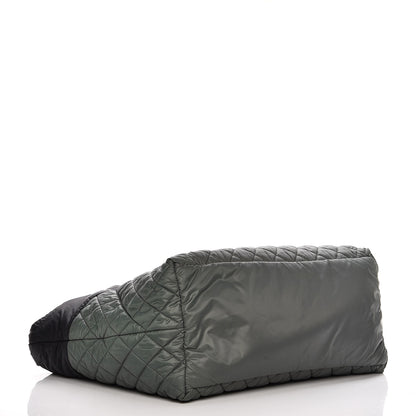 Chanel Nylon Quilted Large Coco Cocoon Tote Black Green 4 of 7