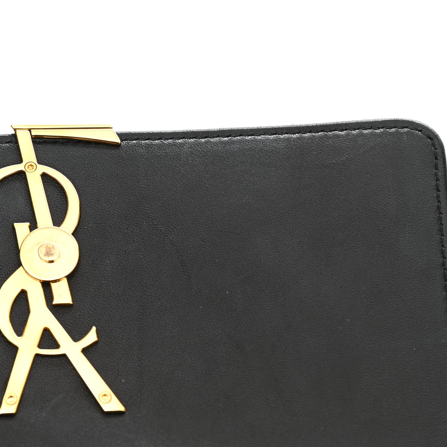 Saint Laurent Lambskin Matelasse Monogram Vicky Chain Wallet Black 10 of 11