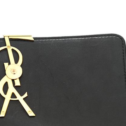Saint Laurent Lambskin Matelasse Monogram Vicky Chain Wallet Black 10 of 11
