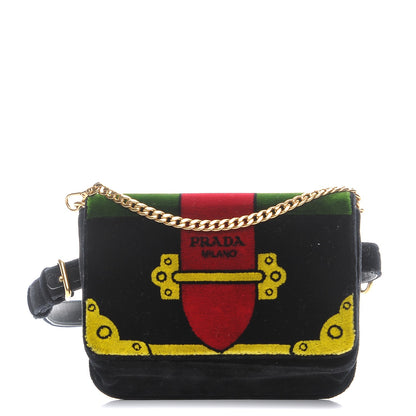 Prada Velvet Cahier Belt Bag Black 1 of 7