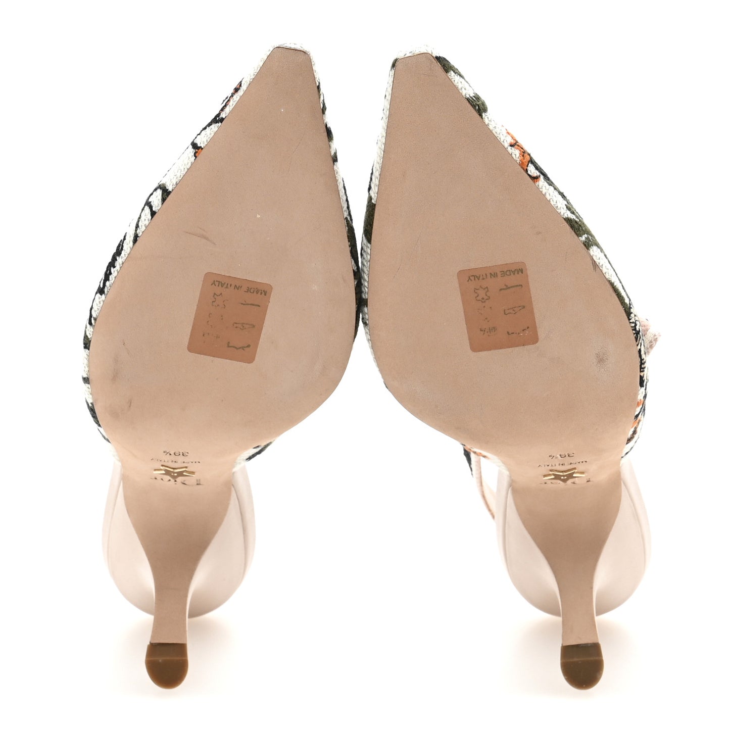 Canvas Ribbon Rose Mutabilis Embroidered J'Adoir Slingback 65mm Pumps 39.5 Multicolor