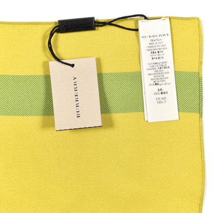 Burberry Silk Cashmere Half Mega Check Scarf Green Cream 3 of 4