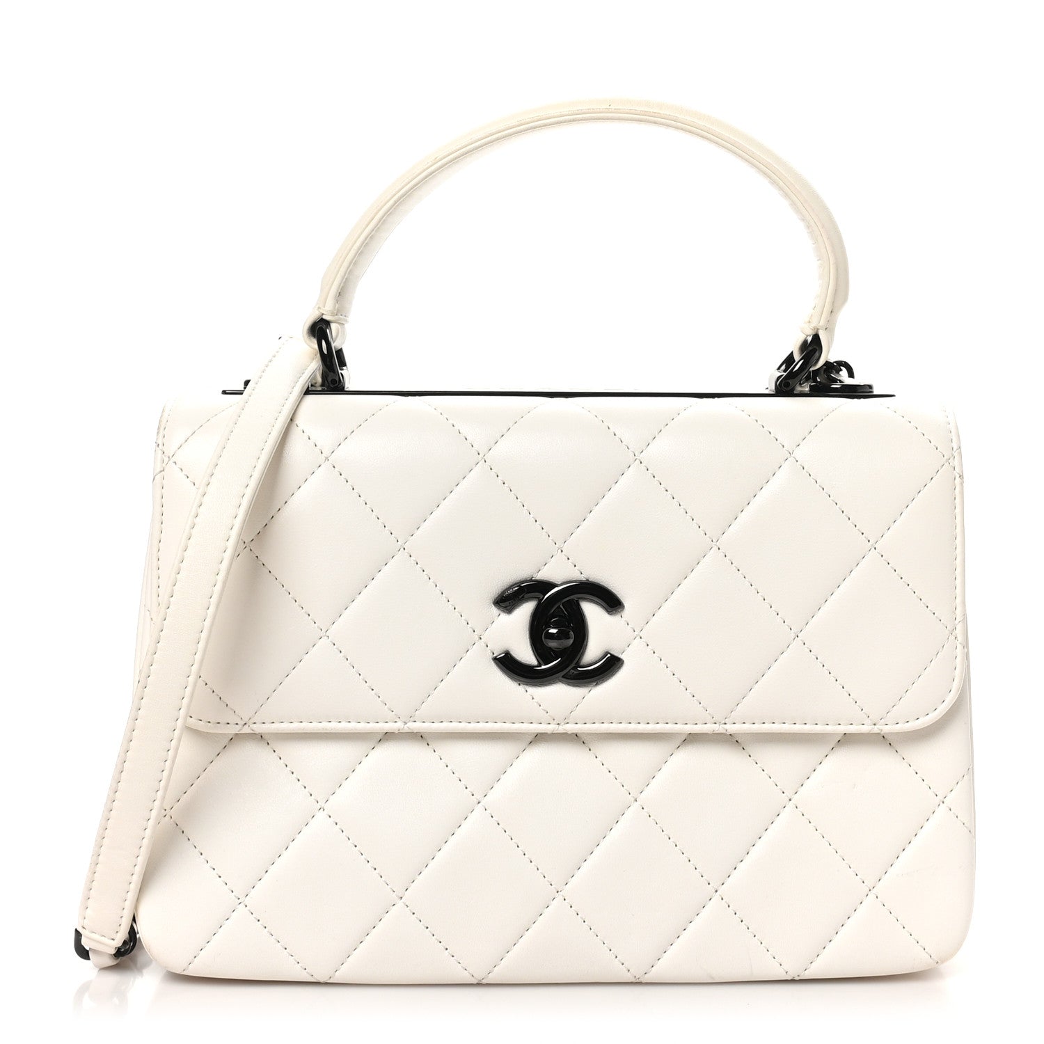 Chanel Lambskin Quilted Small Trendy CC Dual Handle Flap Bag White 1 of 11