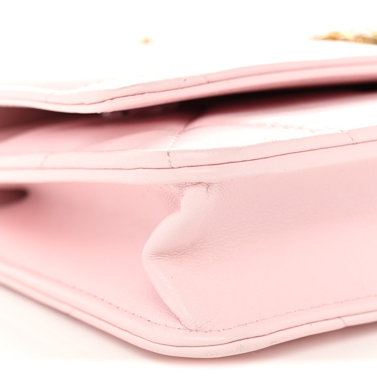 Lambskin Quilted Chanel 19 Wallet On Chain WOC Light Pink