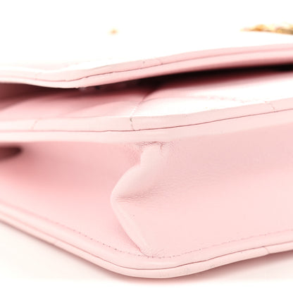 Chanel Lambskin Quilted Chanel 19 Wallet On Chain WOC Light Pink 9 of 12