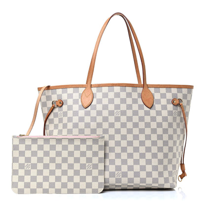 Louis Vuitton Damier Azur Neo Neverfull MM Rose Ballerine 1 of 4