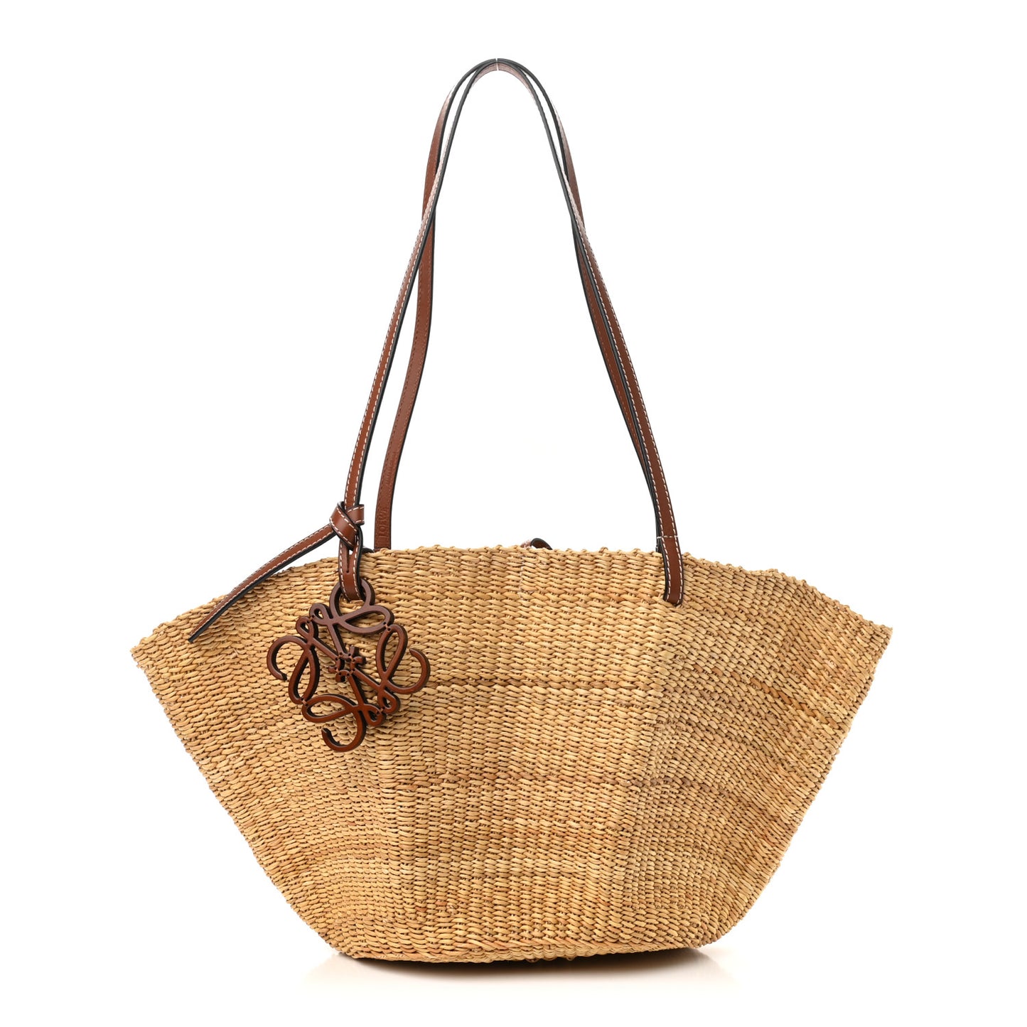 Calfskin Raffia Paulas Ibiza Small Basket Tote Bag Natural Tan