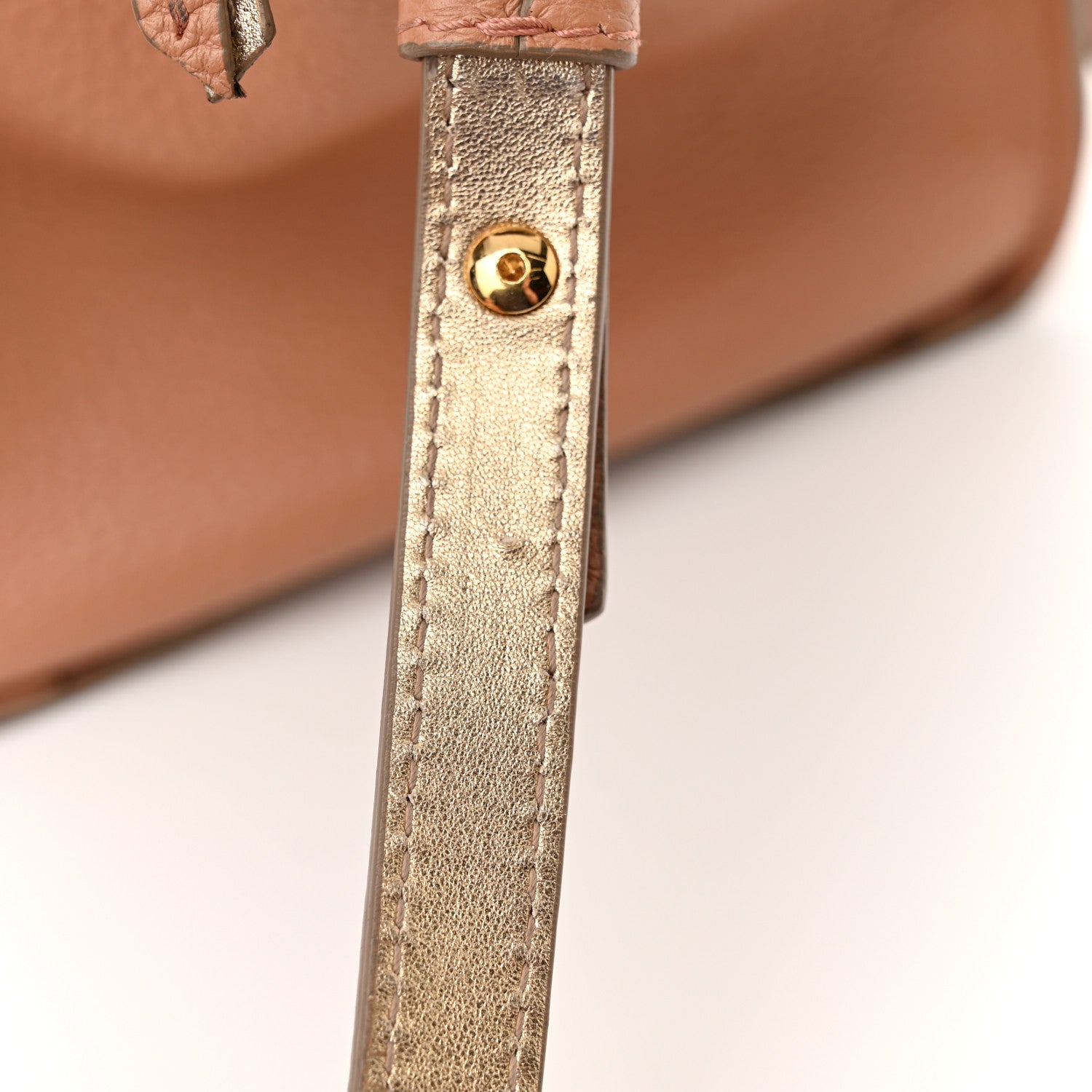 Salvatore Ferragamo Hammered Calfskin Double Handle Small Amy Tote Neutral Gold 21 of 21