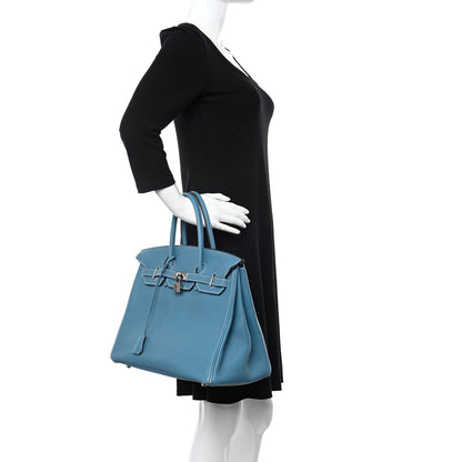 Hermes Togo BIRKIN 35 Blue Jean 2 of 10