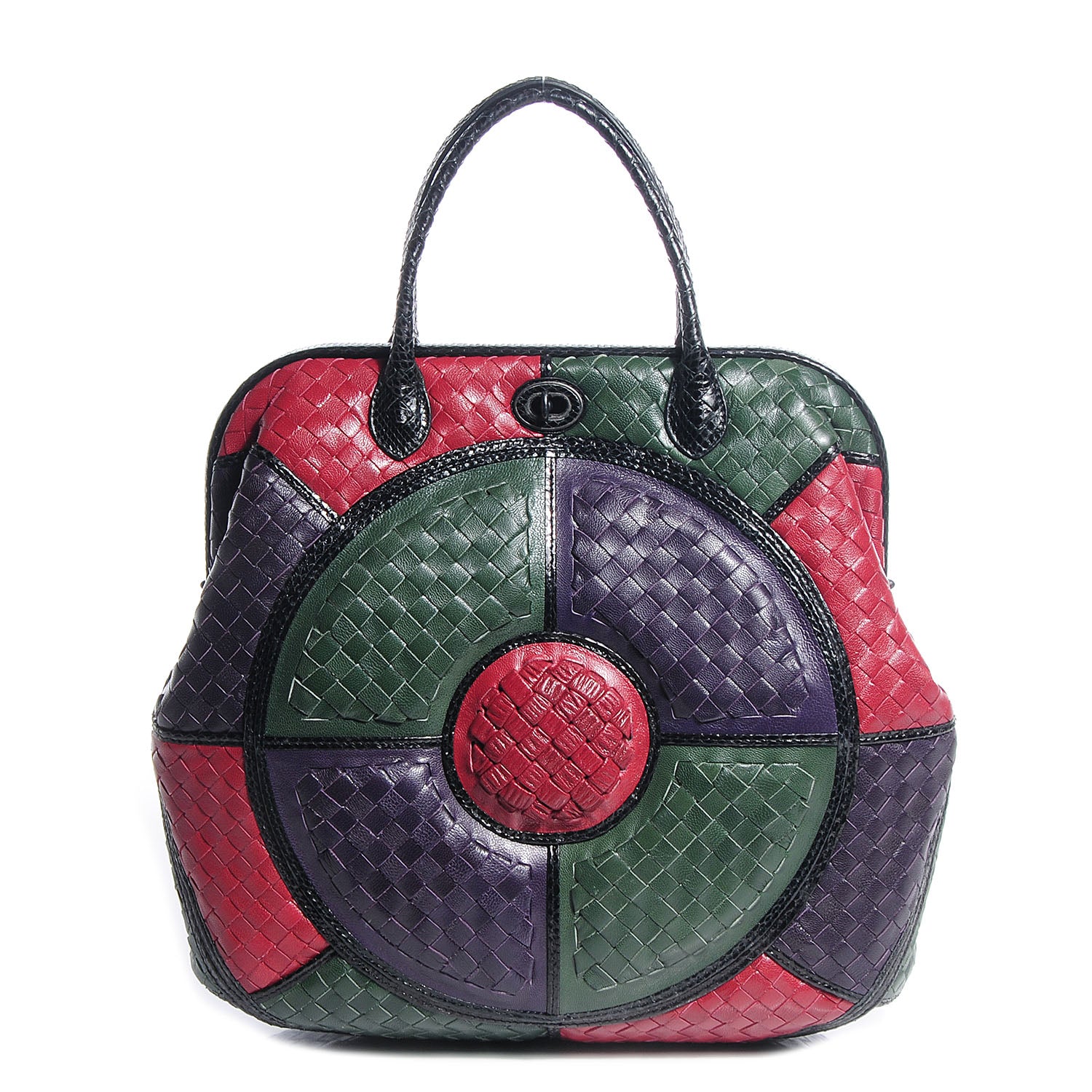 Bottega Veneta Intrecciato Goatskin Ayers Trim Frame Satchel Multicolor 1 of 9