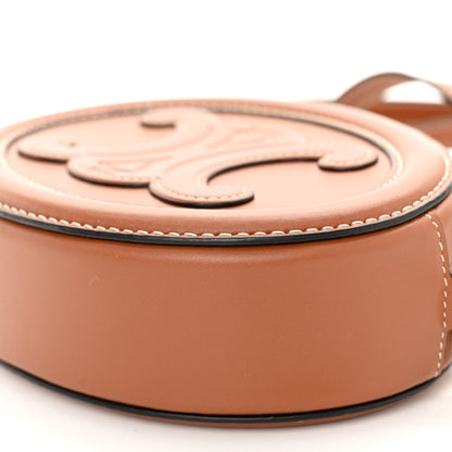 Celine Smooth Calfskin Cuir Small Triomphe Oval Crossbody Purse Tan 9 of 9