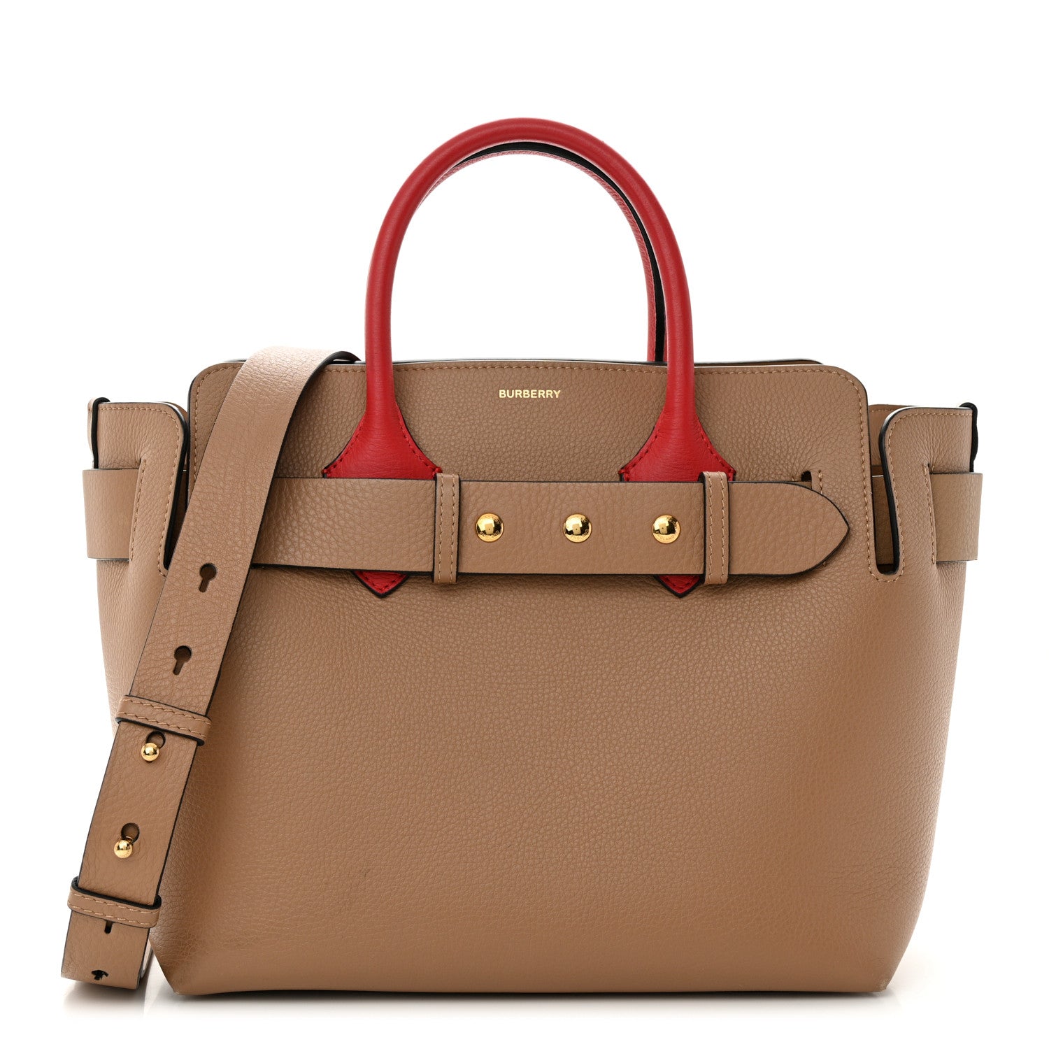 Burberry Soft Grain Calfskin Small Belt Bag Camel Red 1 of 14