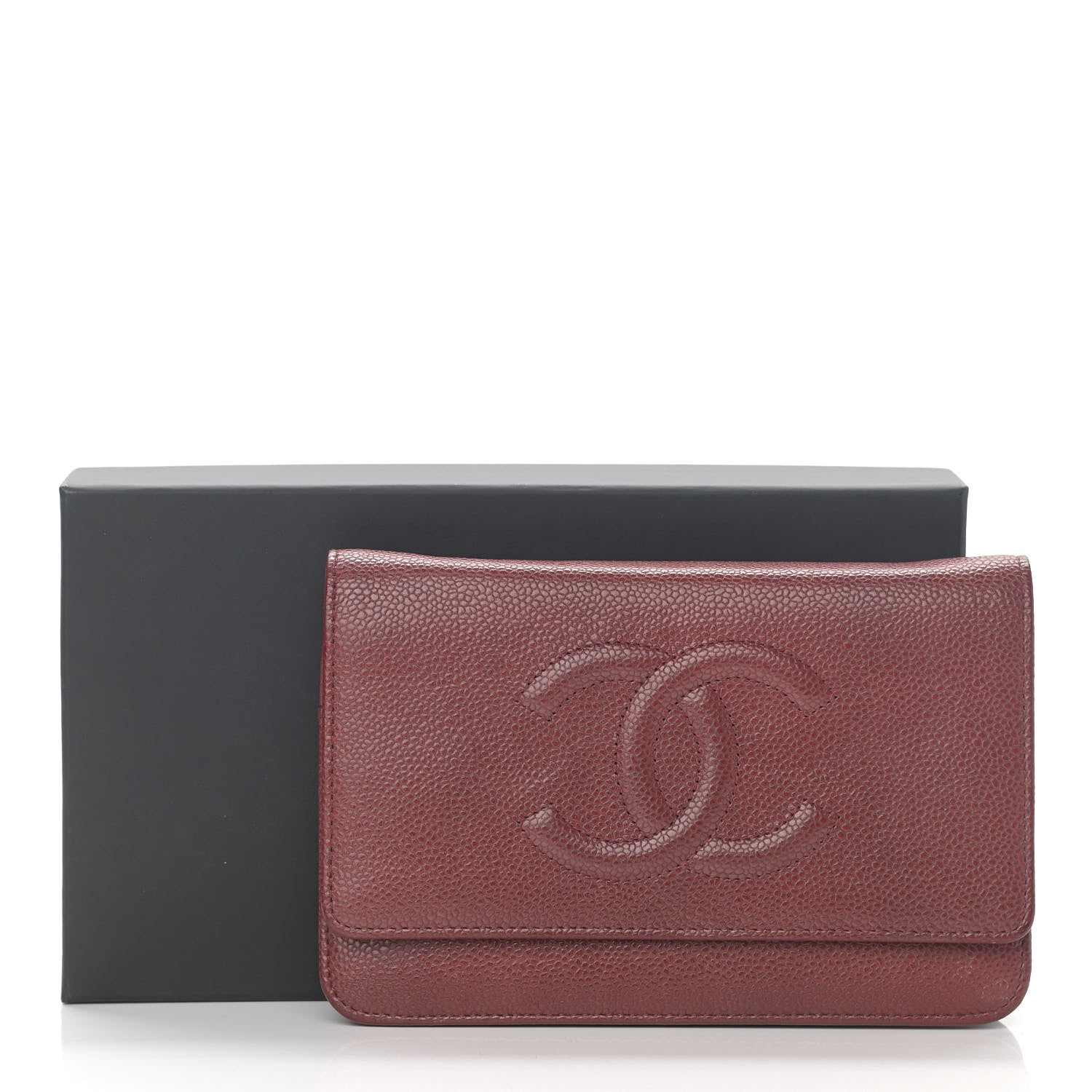 Chanel Caviar Timeless CC Wallet On Chain WOC Dark Pink 14 of 14