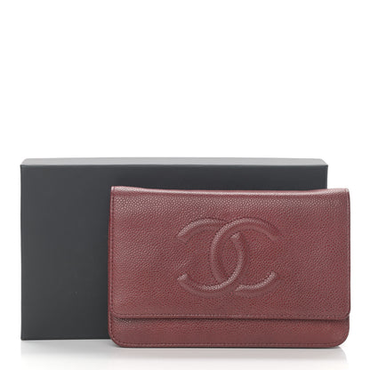 Chanel Caviar Timeless CC Wallet On Chain WOC Dark Pink 14 of 14