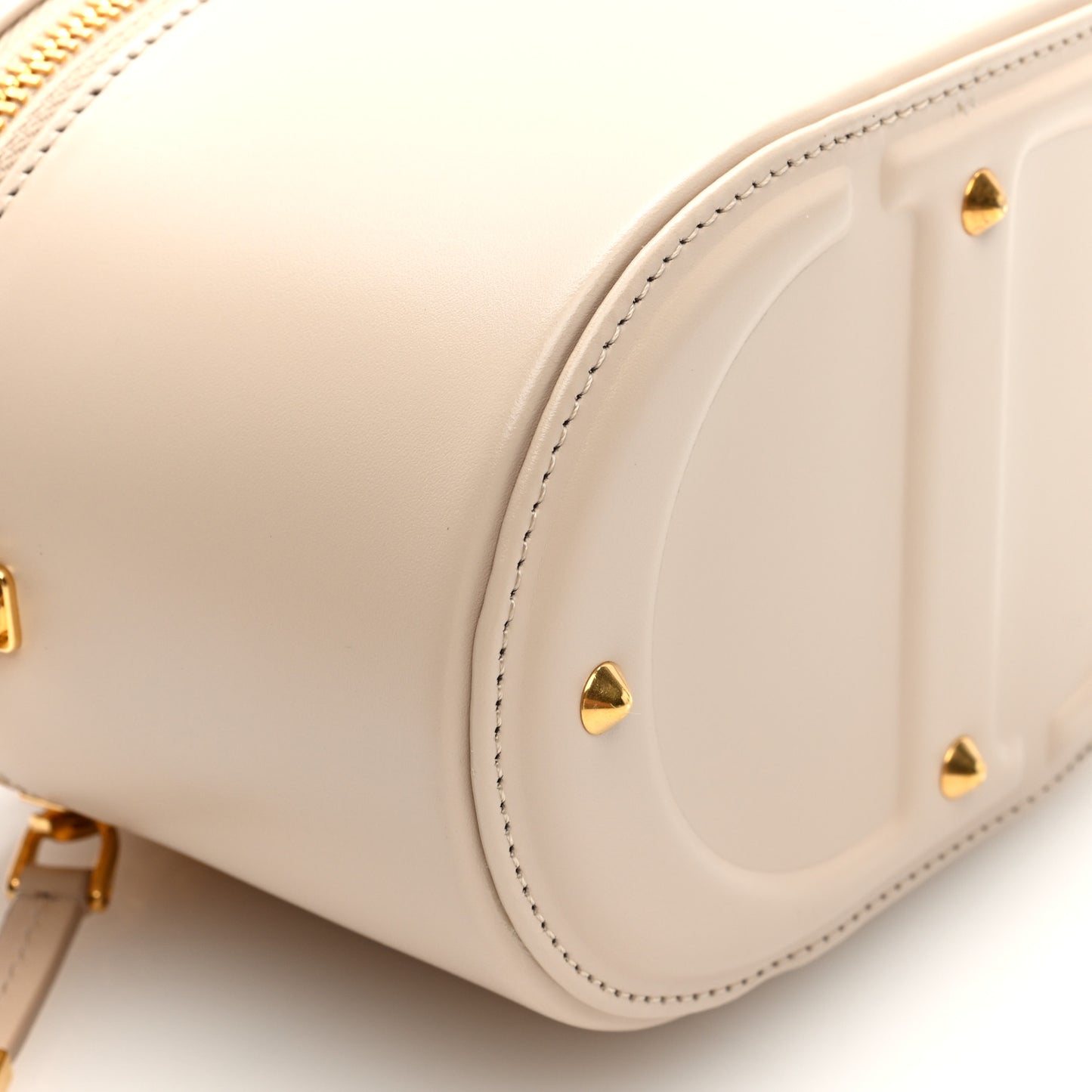 Calfskin CD Signature Vanity Caramel Beige