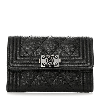 Chanel Caviar Quilted Boy Flap Card Holder So Black 1 of 9