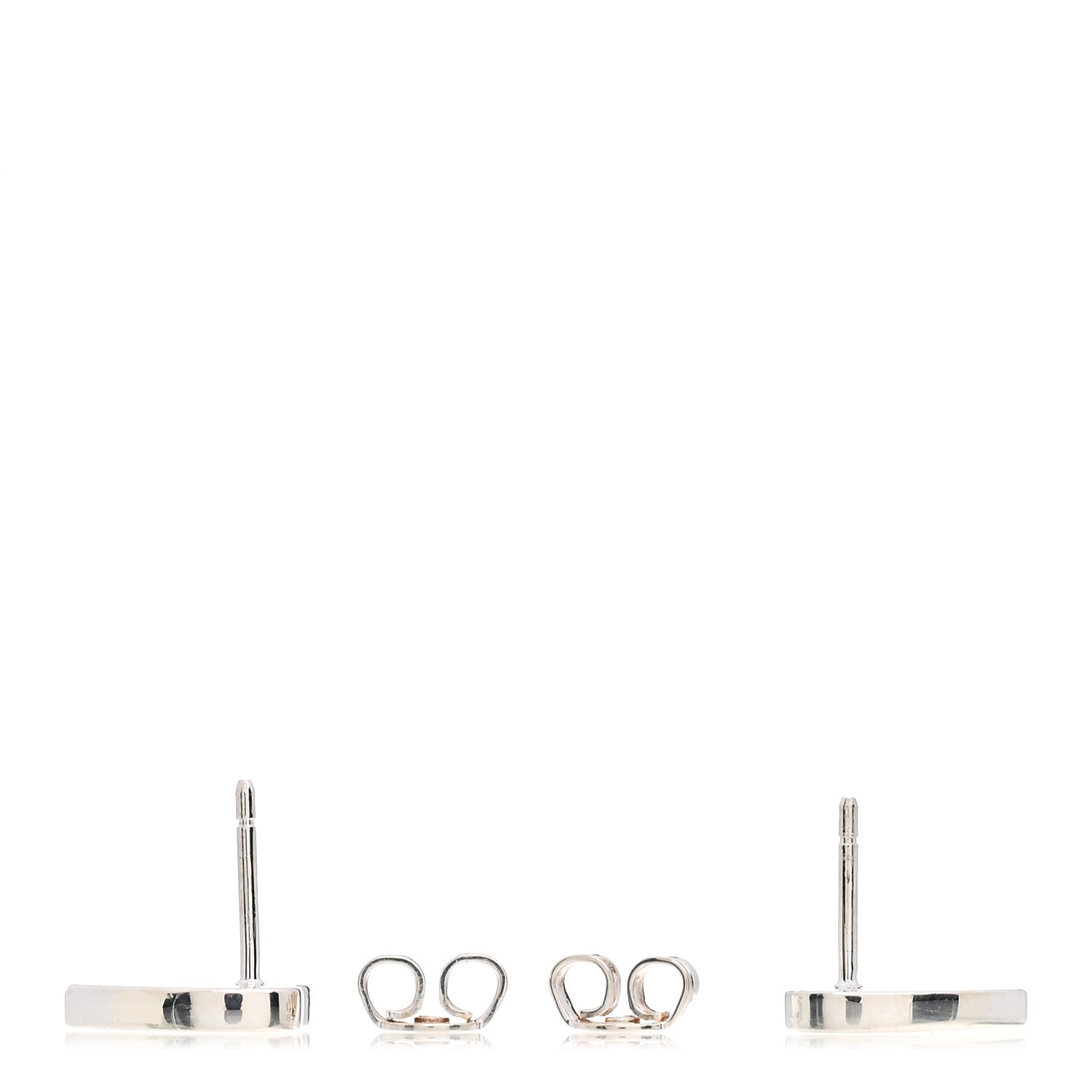 Gucci Sterling Silver Trademark Heart Stud Earrings 3 of 4