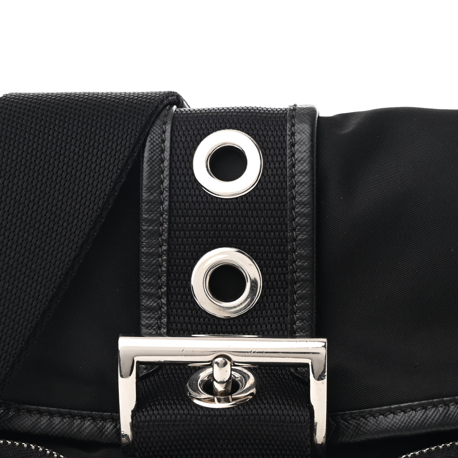 Prada Nylon Saffiano Vela Messenger Bag Black 8 of 11