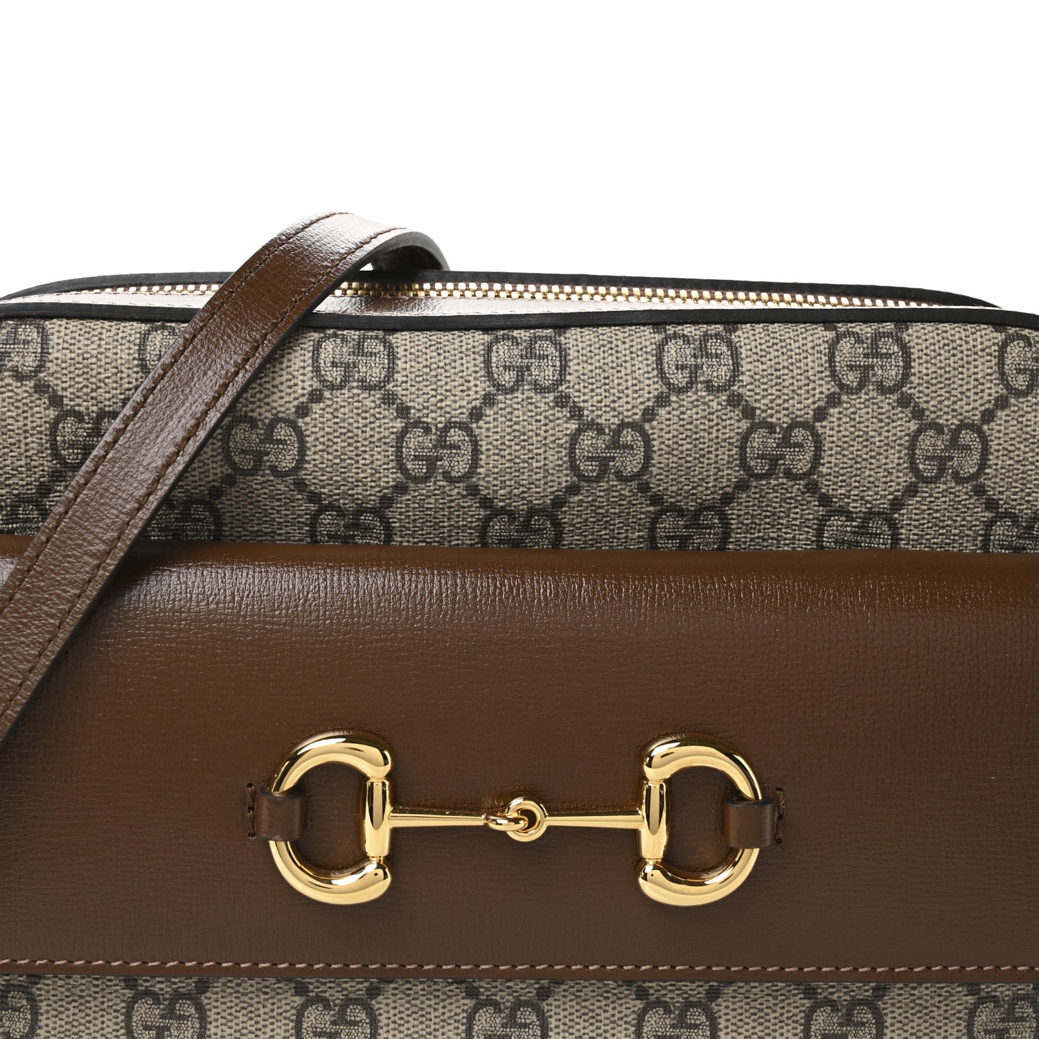 Gucci GG Supreme Monogram Small Horsebit 1955 Shoulder Bag Beige Brown Sugar 8 of 11