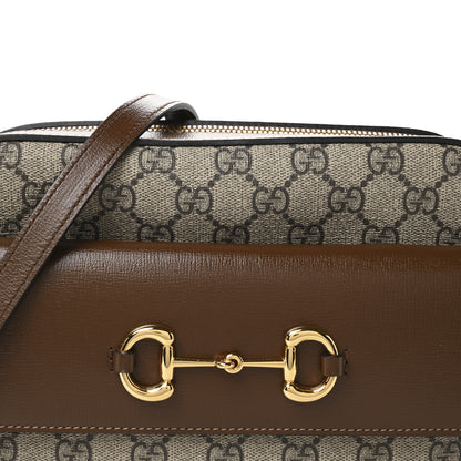 Gucci GG Supreme Monogram Small Horsebit 1955 Shoulder Bag Beige Brown Sugar 8 of 11